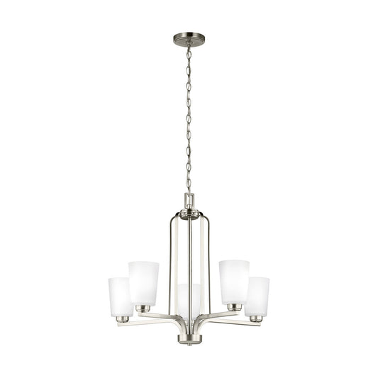 Generation Lighting Franport Five Light Chandelier Brushed Nickel