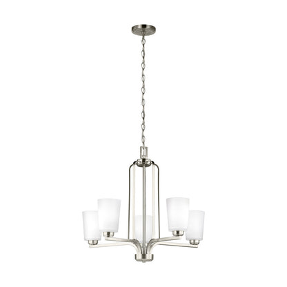 Generation Lighting Franport Five Light Chandelier Brushed Nickel