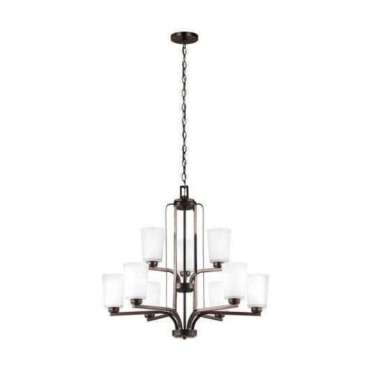 Generation Lighting Franport Nine Light Chandelier Bronze