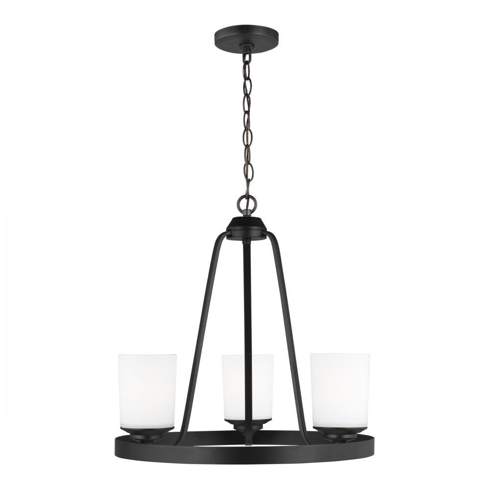 Generation Lighting Kemal Three Light Chandelier Midnight Black