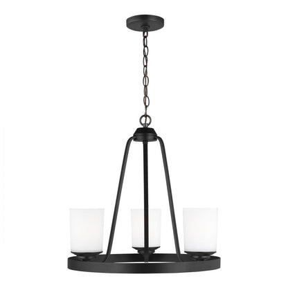 Generation Lighting Kemal Three Light Chandelier Midnight Black
