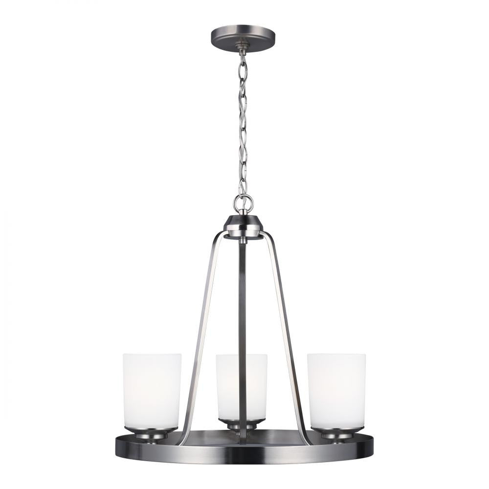 Generation Lighting Kemal Three Light Chandelier Brushed Nickel