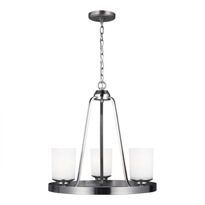Generation Lighting Kemal Three Light Chandelier Brushed Nickel