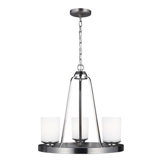 Generation Lighting Kemal Three Light Chandelier Brushed Nickel