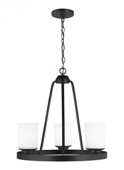 Generation Lighting Kemal Three Light Chandelier Midnight Black