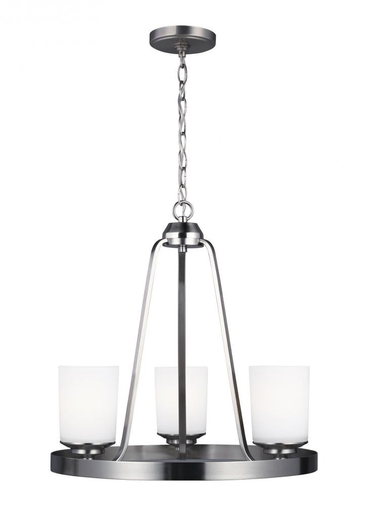 Generation Lighting Kemal Three Light Chandelier Brushed Nickel