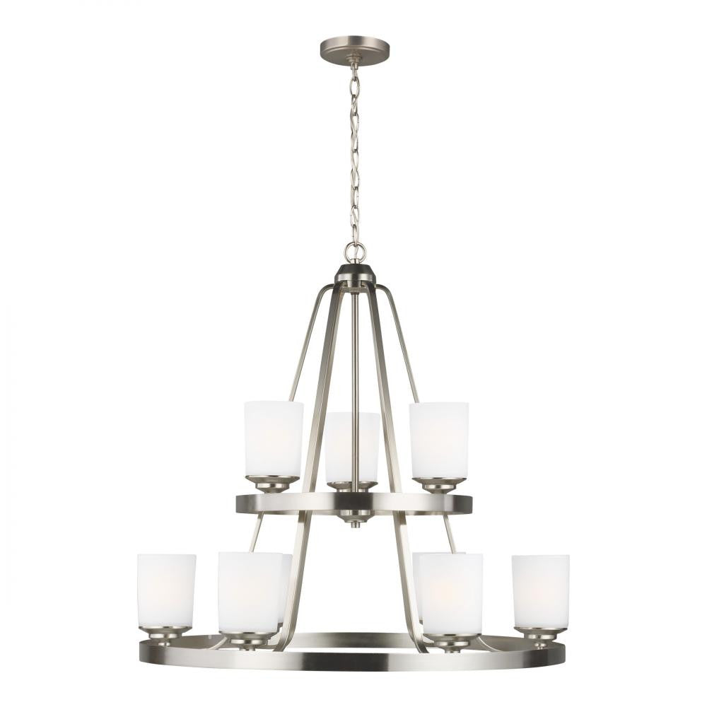 Generation Lighting Kemal Nine Light Chandelier Brushed Nickel