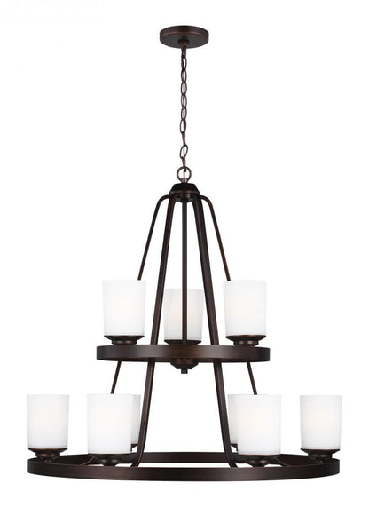 Generation Lighting Kemal Nine Light Chandelier Burnt Sienna