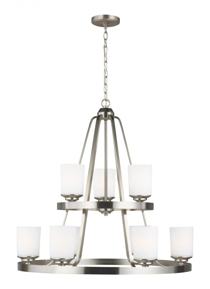 Generation Lighting Kemal Nine Light Chandelier Brushed Nickel