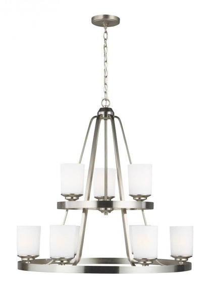 Generation Lighting Kemal Nine Light Chandelier Brushed Nickel