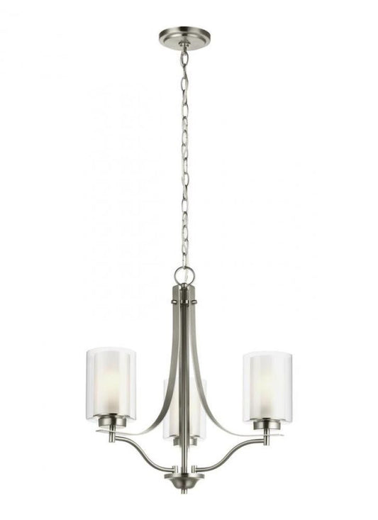 Generation Lighting Elmwood Park Three Light Chandelier Brushed Nickel