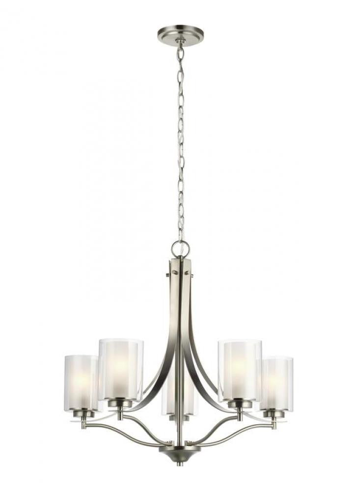 Generation Lighting Elmwood Park Five Light Chandelier Brushed Nickel