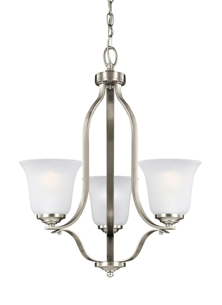 Generation Lighting Emmons Three Light Chandelier Brushed Nickel