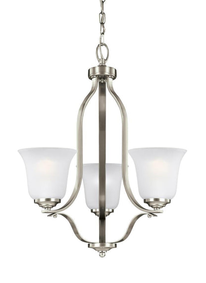 Generation Lighting Emmons Three Light Chandelier Brushed Nickel