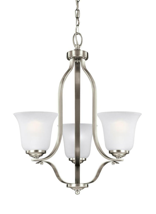 Generation Lighting Emmons Three Light Chandelier Brushed Nickel