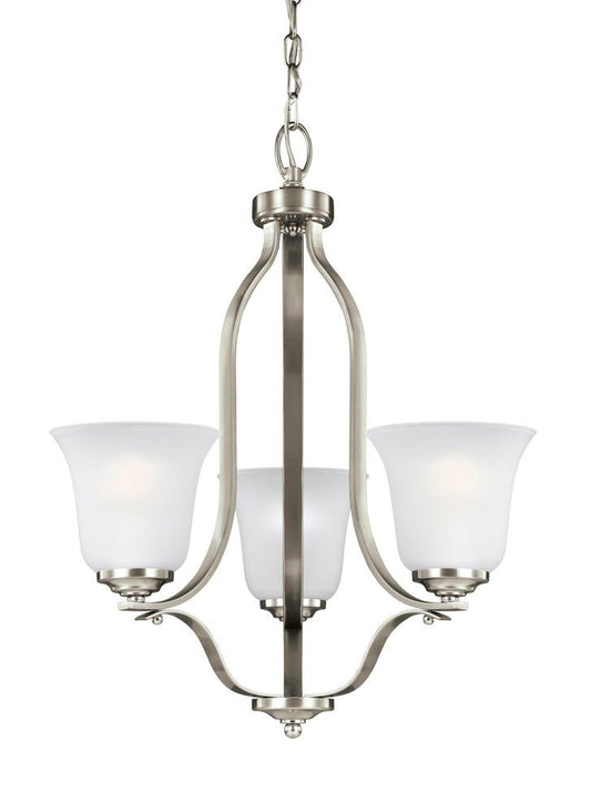 Generation Lighting Emmons Three Light Chandelier Brushed Nickel