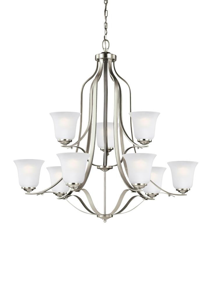 Generation Lighting Emmons Nine Light Chandelier Brushed Nickel