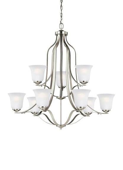 Generation Lighting Emmons Nine Light Chandelier Brushed Nickel