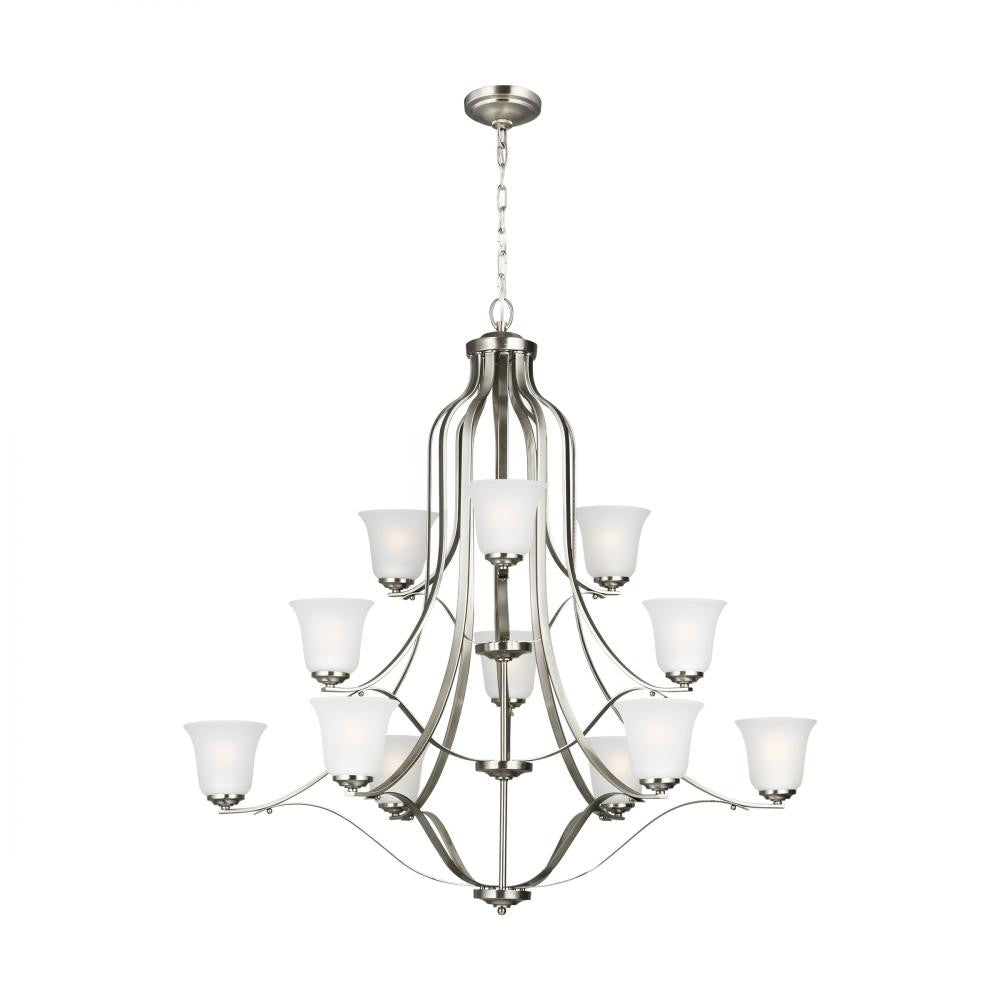 Generation Lighting Emmons Twelve Light Chandelier Brushed Nickel