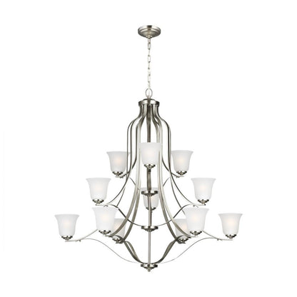 Generation Lighting Emmons Twelve Light Chandelier Brushed Nickel