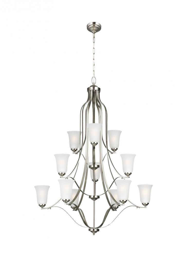 Generation Lighting Emmons Twelve Light Chandelier Brushed Nickel