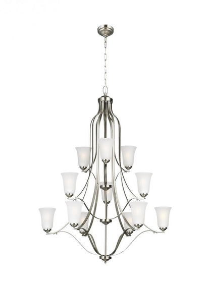 Generation Lighting Emmons Twelve Light Chandelier Brushed Nickel