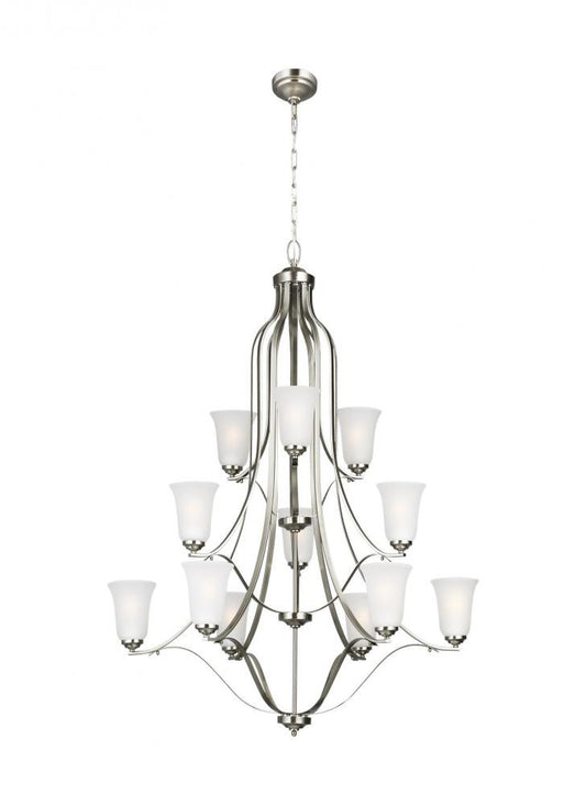 Generation Lighting Emmons Twelve Light Chandelier Brushed Nickel