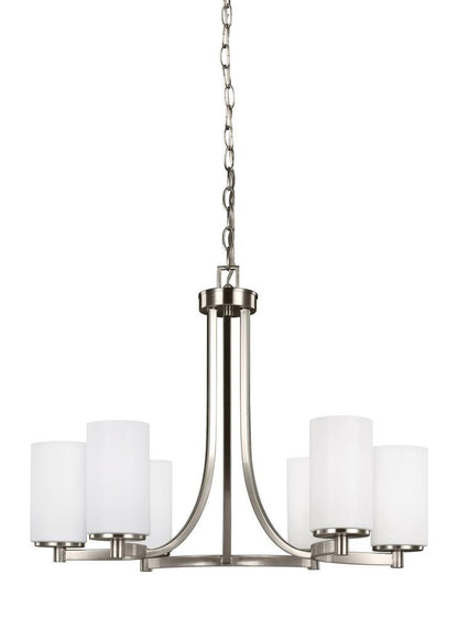 Generation Lighting Hettinger Six Light Chandelier Brushed Nickel