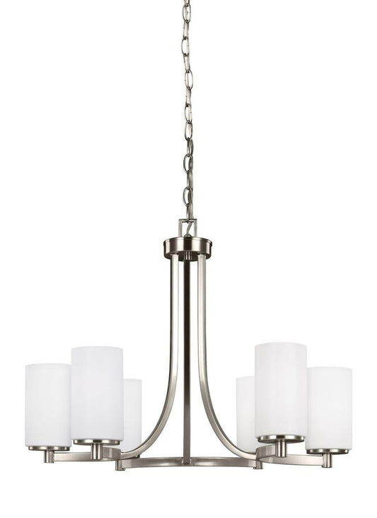 Generation Lighting Hettinger Six Light Chandelier Brushed Nickel