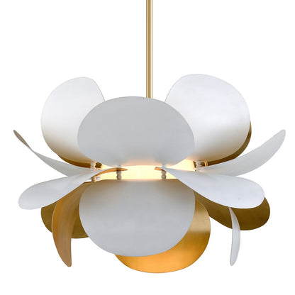 Corbett Ginger Pendant Gold Leaf with Soft White