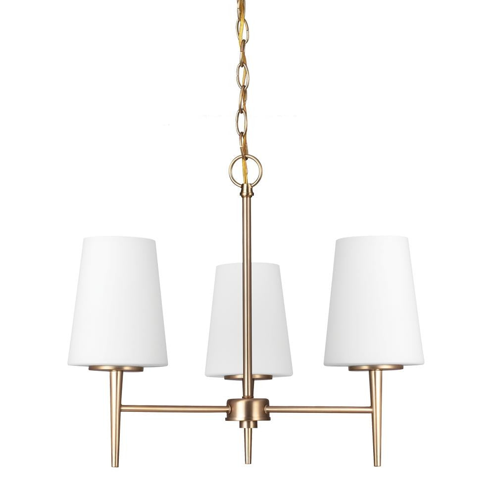 Generation Lighting Driscoll Three Light Chandelier Satin Brass