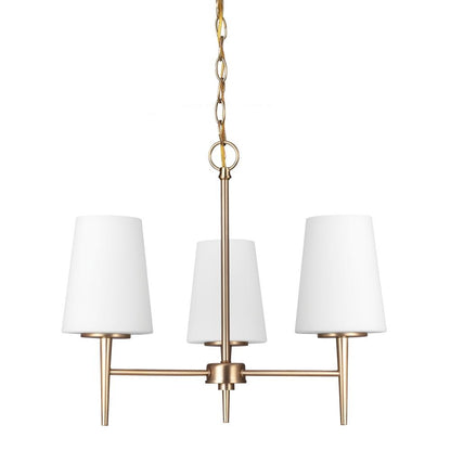 Generation Lighting Driscoll Three Light Chandelier Satin Brass