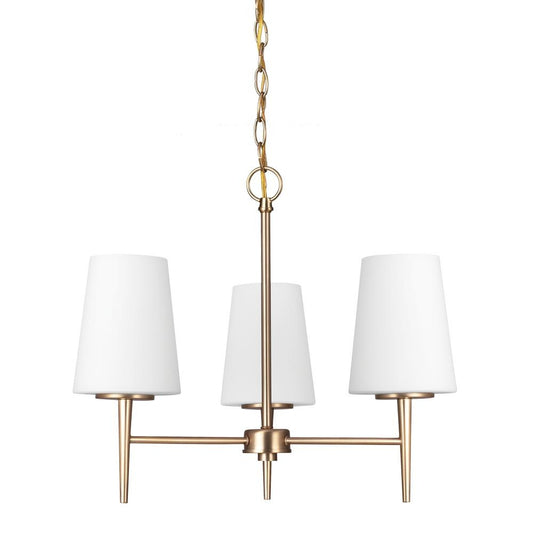 Generation Lighting Driscoll Three Light Chandelier Satin Brass