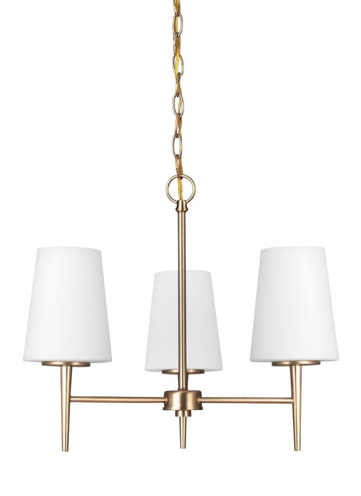 Generation Lighting Driscoll Three Light Chandelier Satin Brass
