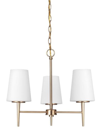 Generation Lighting Driscoll Three Light Chandelier Satin Brass