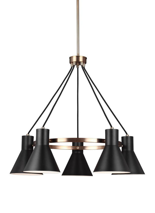 Generation Lighting Towner Five Light Chandelier Satin Brass