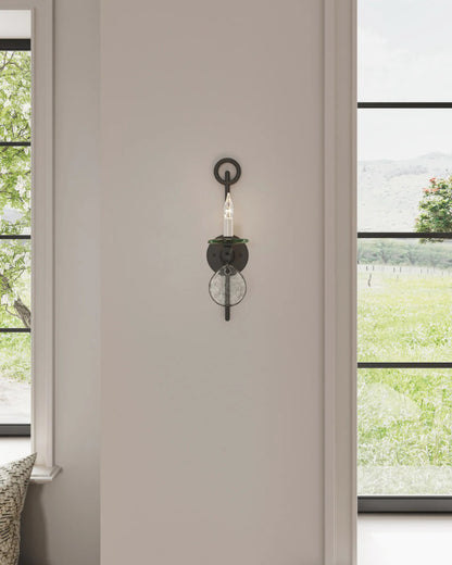 Sethos Wall Sconce, 1-Light, Old Iron, 17.25"H, Currey and Company (5107 DDJX)
