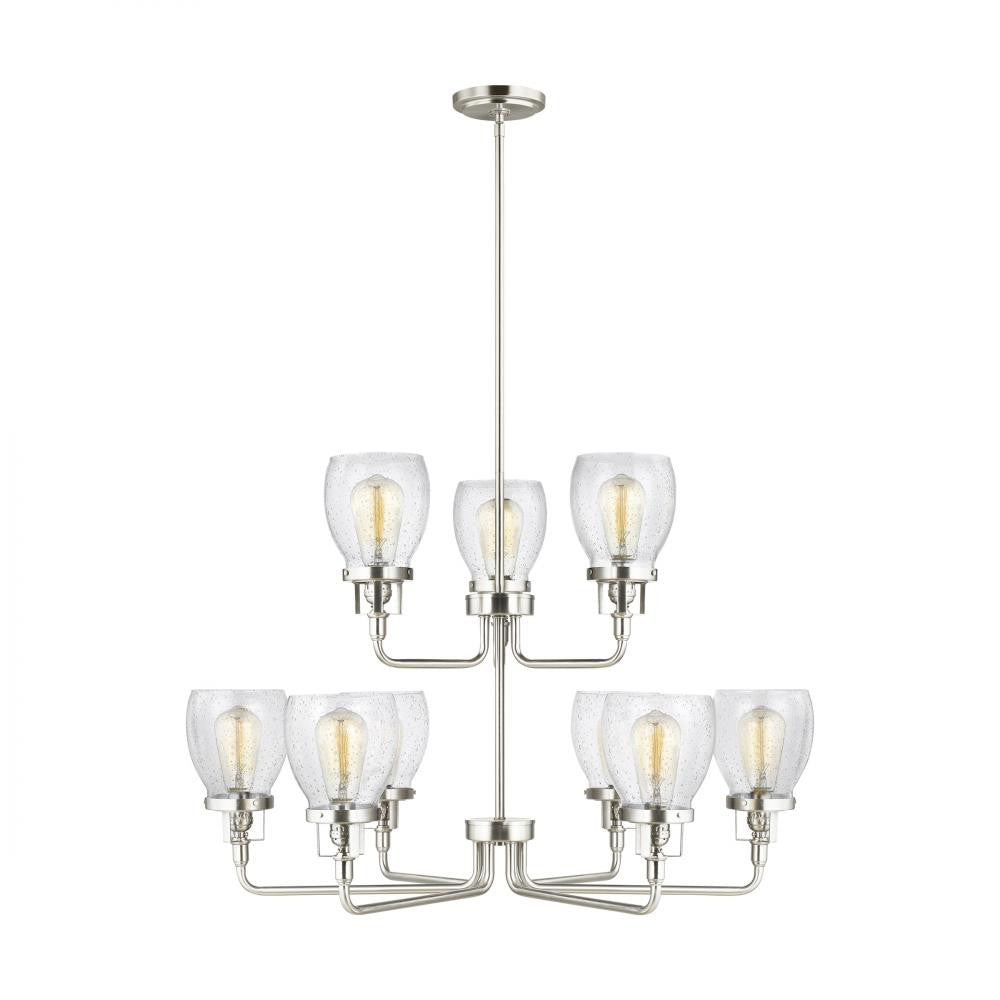 Generation Lighting Belton Nine Light Up Chandelier Brushed Nickel