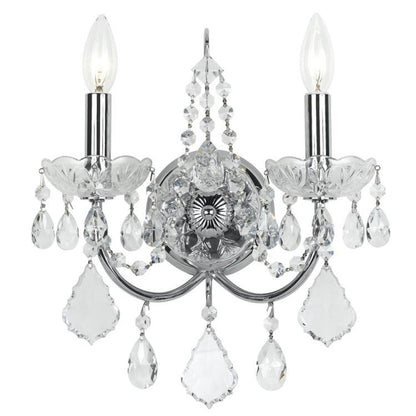 Crystorama Imperial 2 Light Wall Sconce Polished Chrome