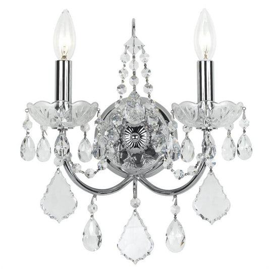 Crystorama Imperial 2 Light Wall Sconce Polished Chrome