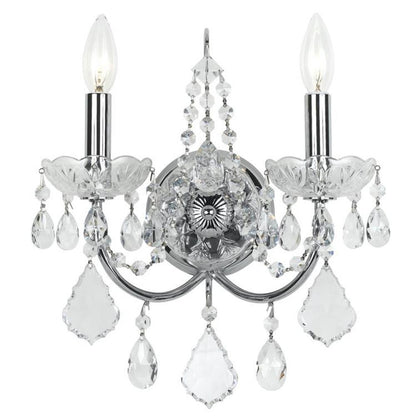 Crystorama Imperial 2 Light Wall Sconce Polished Chrome