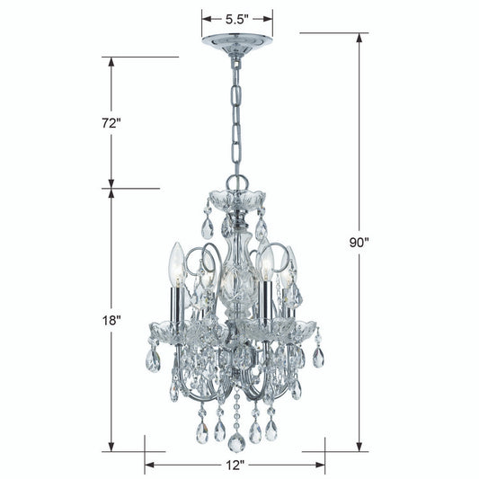 Crystorama Imperial Mini Chandelier Polished Chrome