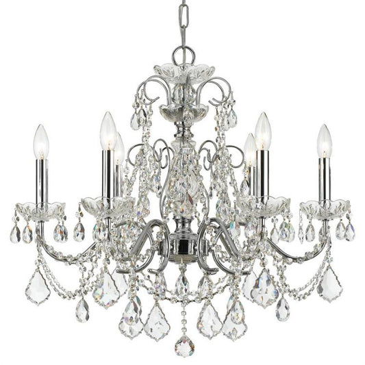 Crystorama Imperial 6 Light Chandelier Polished Chrome