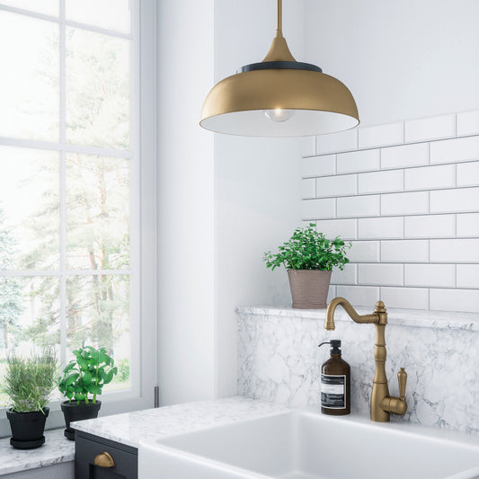 Capital Max Pendant Brass and Onyx