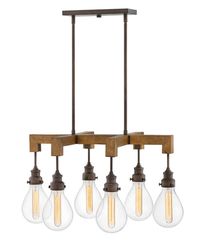 Hinkley Denton Linear Chandelier Industrial Iron