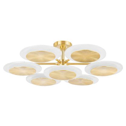 Corbett Topaz Semi-Flush Mount Vintage Polished Brass