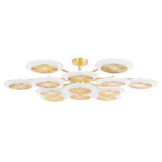 Corbett Topaz Semi-Flush Mount Vintage Polished Brass