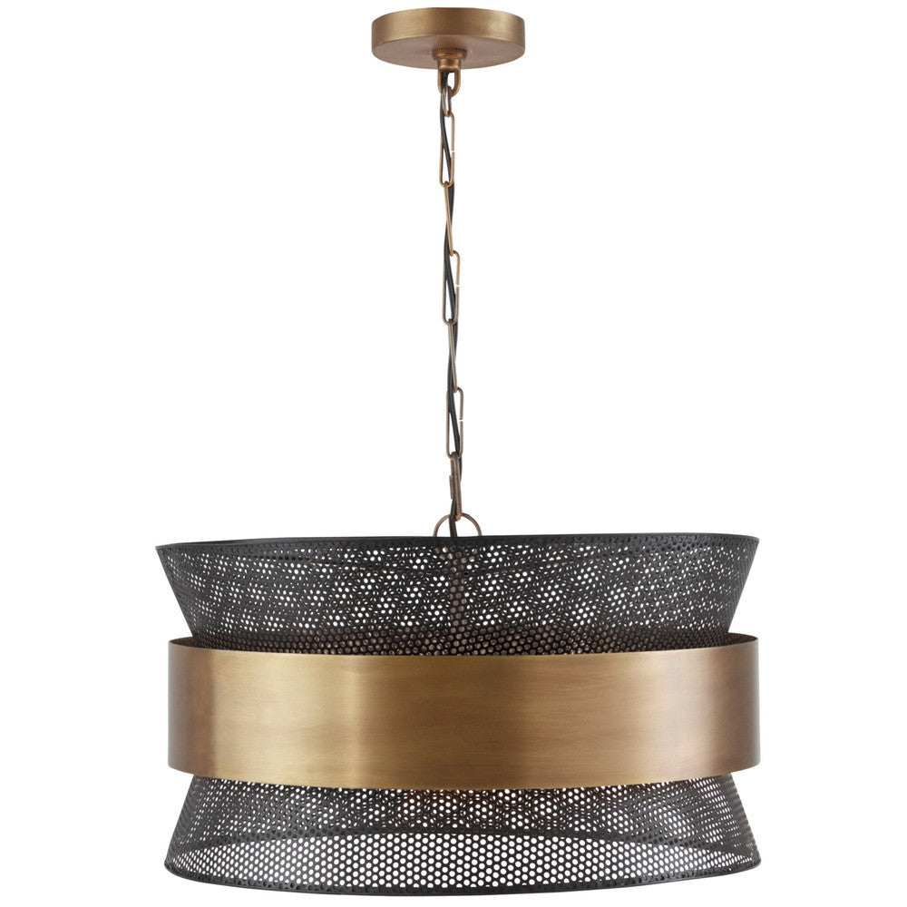 Capital Loren Pendant Patinaed Brass and Black