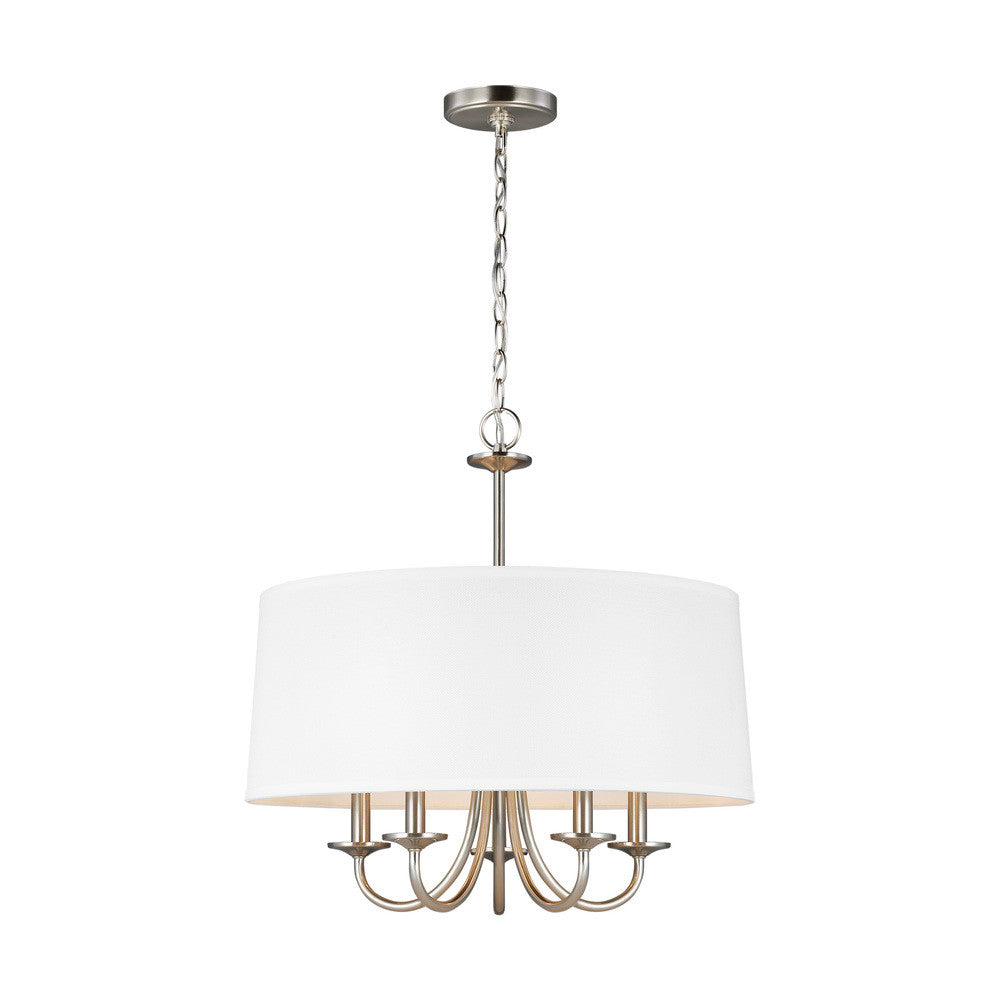 Generation Lighting Seville Five Light Shade Chandelier Brushed Nickel