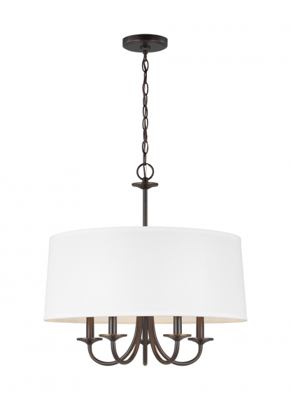 Generation Lighting Seville Five Light Shade Chandelier Bronze